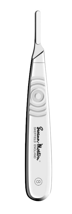 0780SM-S Swann Morton STAINLESS STEEL HANDLE