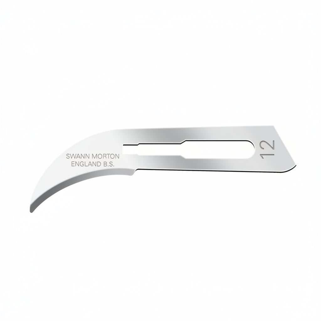 02SMV12 CARBON STEEL, NON-STERILE SZ  12-SWANN MORTON BLADE 100/box (20pks of 5 blades)