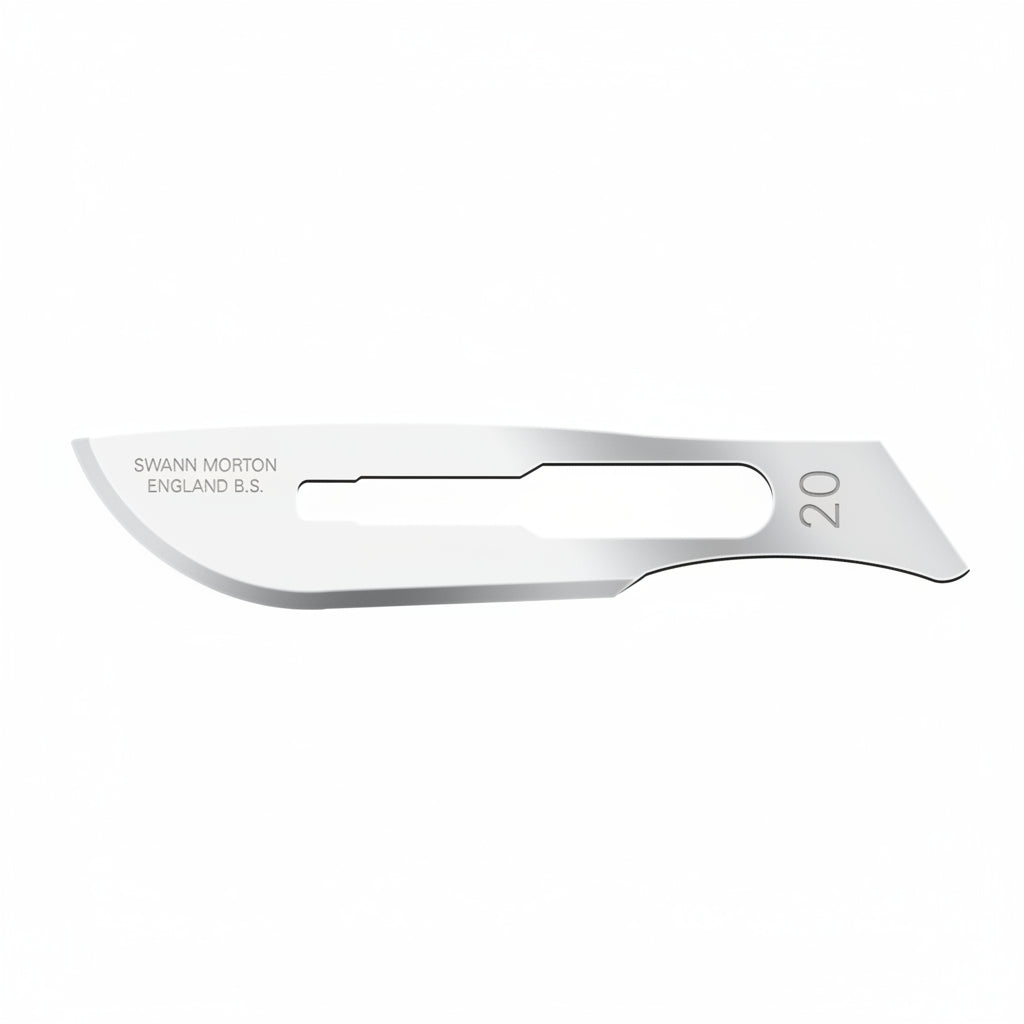 02SMV20 CARBON STEEL, NON-STERILE SZ  20-SWANN MORTON BLADE 100/box (20pks of 5 blades)