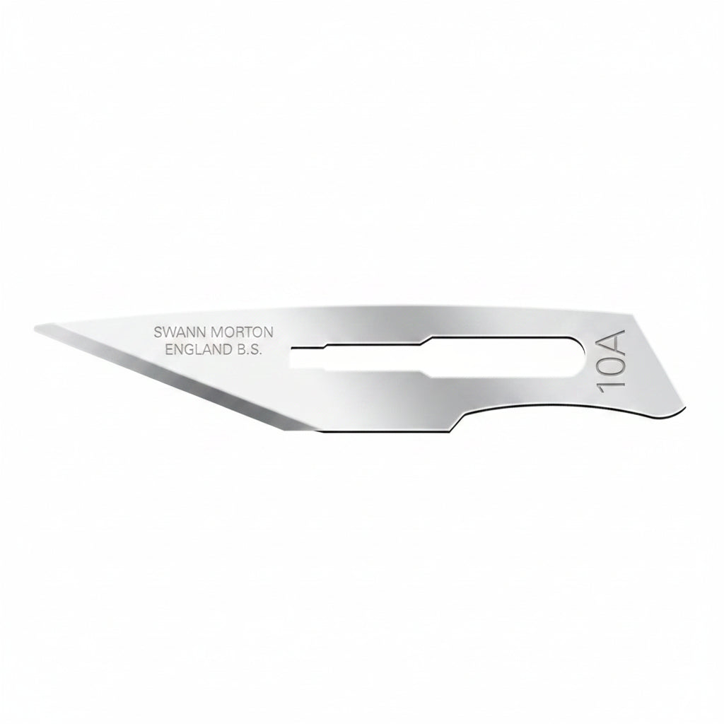 02SMV10A CARBON STEEL, NON-STERILE SZ  10A-SWANN MORTON BLADE 100/box (20pks of 5 blades)