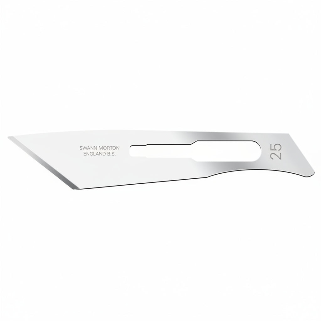 02SMV25 CARBON STEEL, NON-STERILE SZ  25-SWANN MORTON BLADE 100/box (20pks of 5 blades)