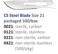CS Sterile Carbon Steel Size 21