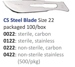 CS Non-Sterile Carbon Steel Size 22
